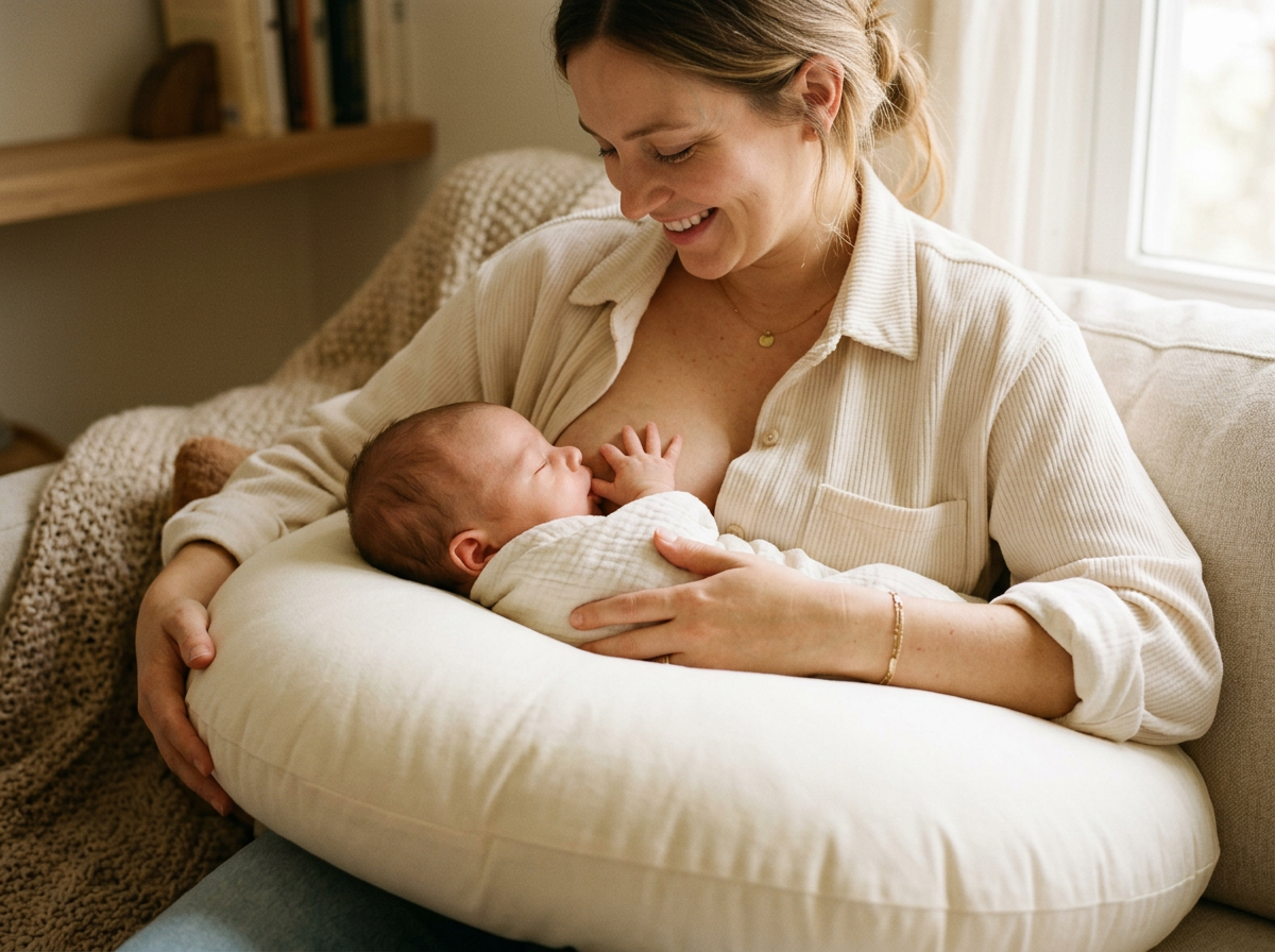 Coussin d'Allaitement en U MUMCOMFY — moment intime maman-bébé