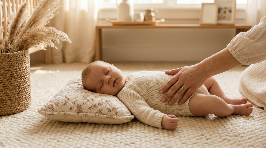 Baby nest cocon velours MUMCOMFY dans une chambre bébé scandinave
