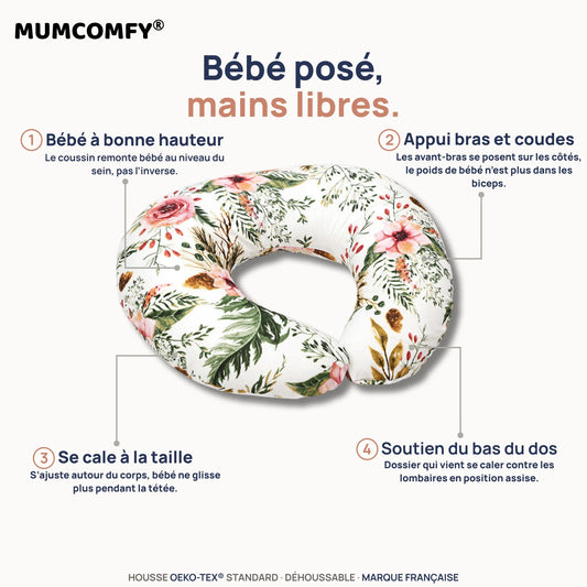 Coussin d'Allaitement en U - Bouquet Romantique - packshot MUMCOMFY
