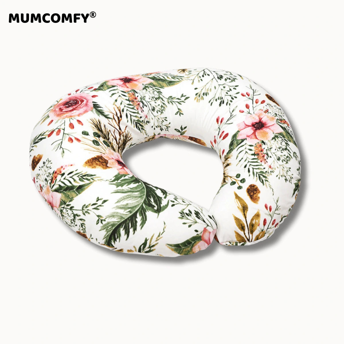 Coussin d'Allaitement en U — Bouquet Romantique