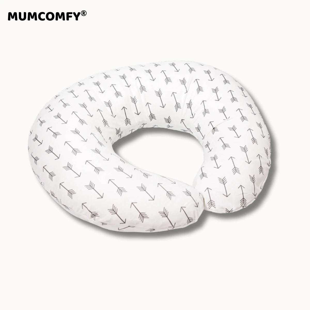Coussin d'Allaitement en U — Flèches Grises
