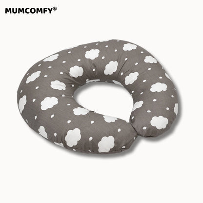 Coussin d'Allaitement en U — Nuages Ardoise