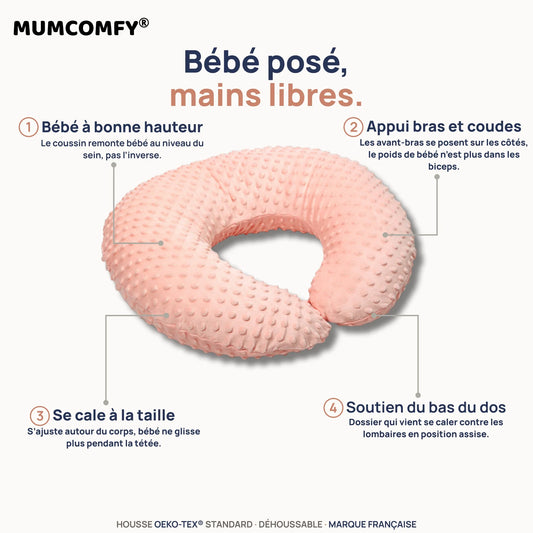 Coussin d'Allaitement en U - Rose Bubble - packshot MUMCOMFY