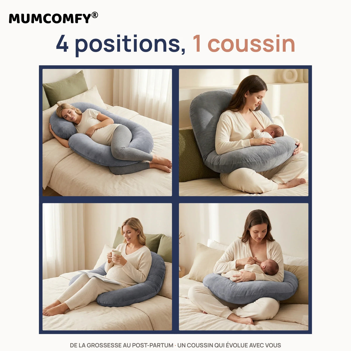 Coussin de Grossesse C-shape — Velours Signature - vue 2