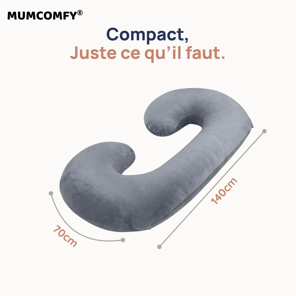 Coussin de Grossesse C-shape — Velours Signature - vue 6