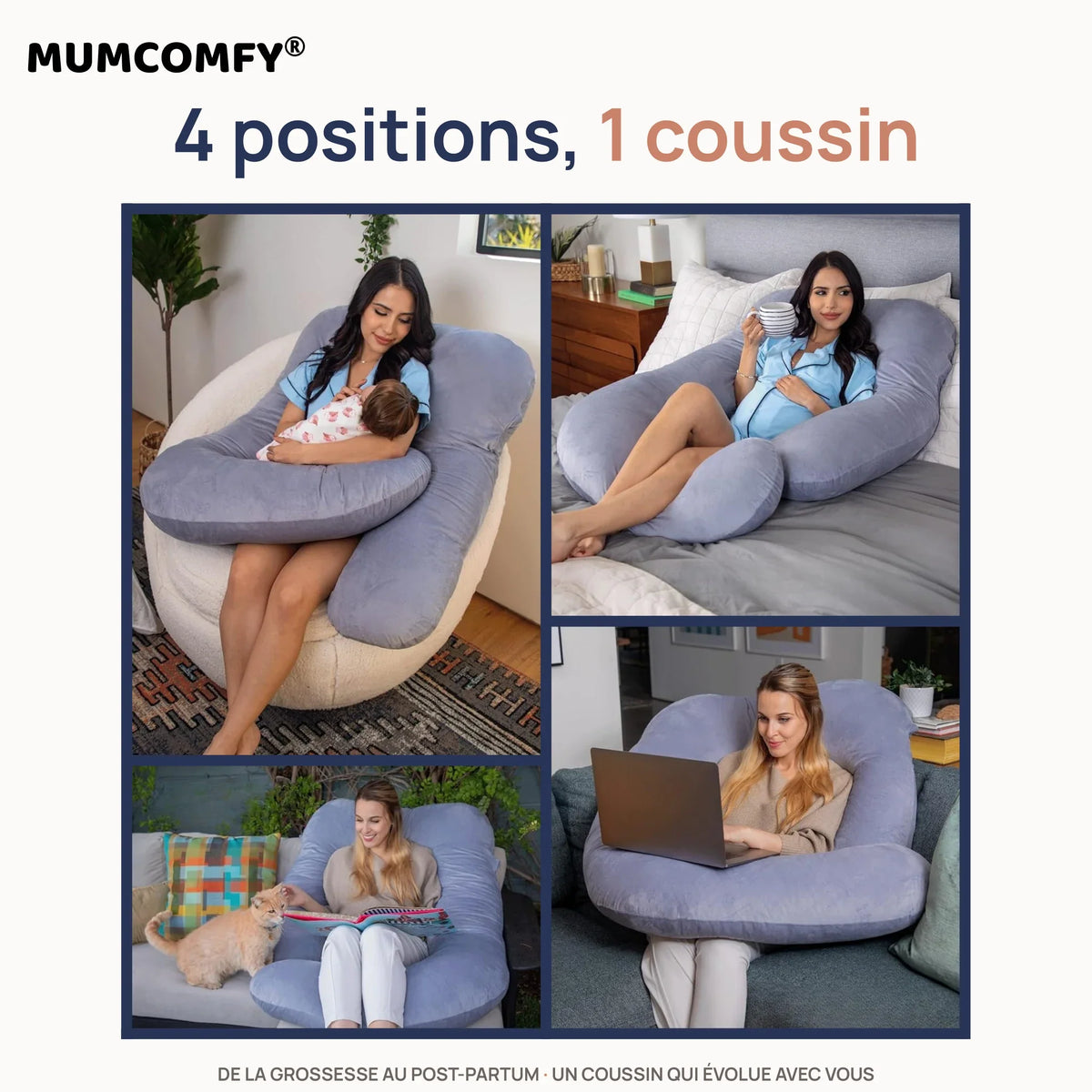 Coussin de Grossesse G-shape — Velours Doux - vue 2