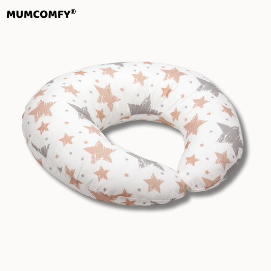 Coussin d'Allaitement en U — Étoiles Rosées