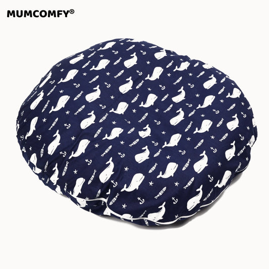 Cocon Bébé Incliné — Baleines Navy