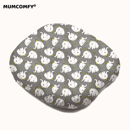 Cocon bébé motif Éléphants Couronne Gris