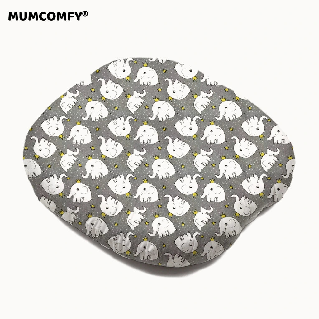 Cocon Bébé Incliné — Éléphants Couronne Gris