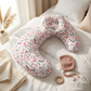 Coussin Papillon Duo Petites Fleurs Roses avec pampas grass et bonnet