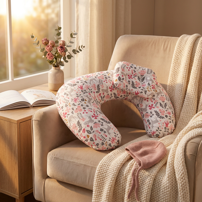 Coussin Papillon Duo Roses — ambiance cocooning matinale avec roses séchées
